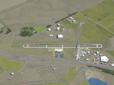 Manhattan Regional Airport - MHK Low-poly 3D model