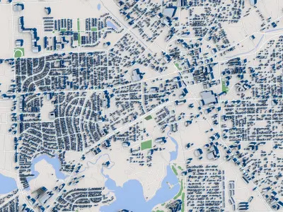 Pontiac City Michigan 3D model