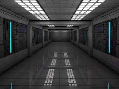 Sci Fi Corridor  3D model 38