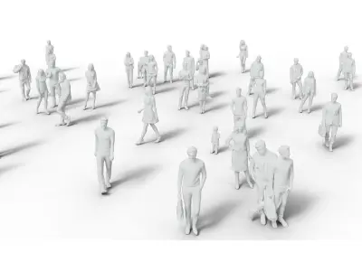 Low Poly People - 42 Pieces Low-poly 3D model