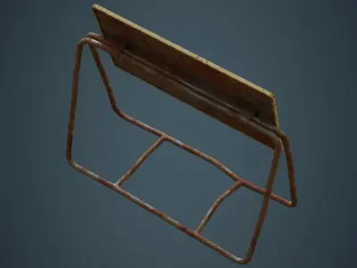 Traffic Barrier 4C Low-poly 3D model