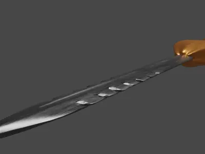 Unique Sword Weapon With Lighting Crystal Low-poly 3D model
