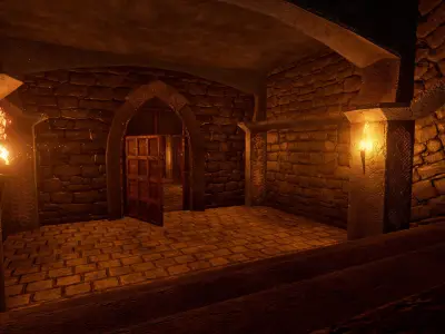 Modular Dungeon PBR Low-poly 3D model