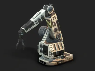 Robotic Arm 04 low poly Low-poly 3D model