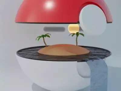 Pokeball illustration 3D model