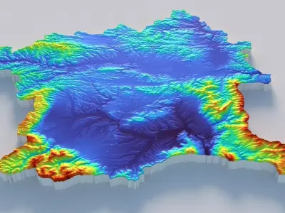 Kosovo Terrain Country 3D model