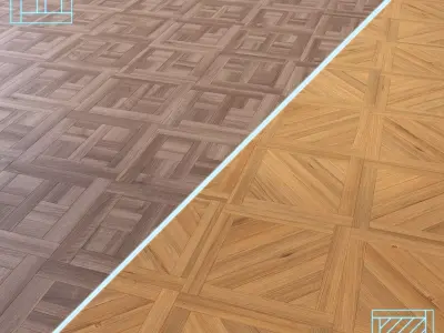 Parquet - Laminate - Wooden floor 2 in 1 Low-poly 3D model 190