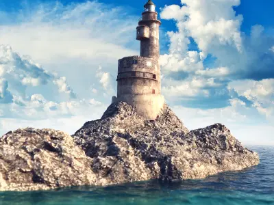 Old LightHouse V-ray scene 3D model