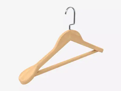 Hanger For Clothes Wooden 01 Light 3D model