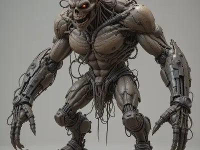 Post-apocalyptic mutant boss 3D model