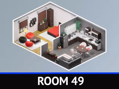 Room 49 Low-poly 3D model