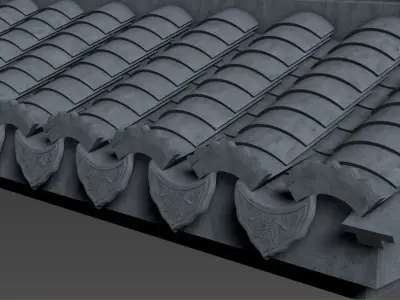 Eaves of ancient Chinese architecture 3D model