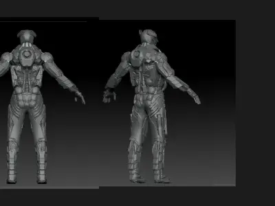 Cyborg Soldier V2 highpoly Zbrush 4r7 3D model