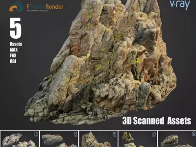  Cliff pack B bundle 3D model