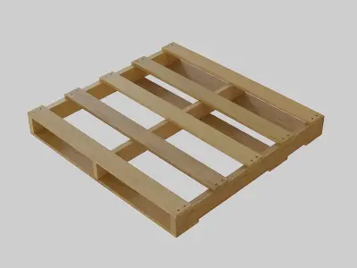 PalleteWoodenNew wooden shelf with four shelves Low-poly 3D model