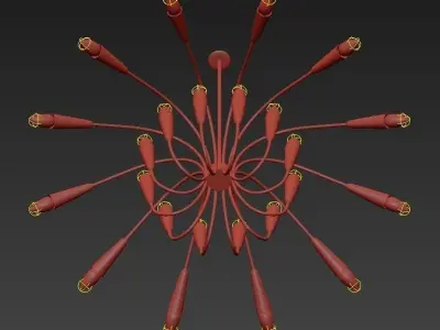 Chandelier modern with lights 3D model