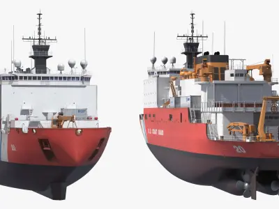  USCGC Healy Arctic Research Icebreaker Ship Simplified 