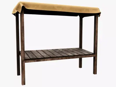 Market Stall Cotton Low-poly 3D model