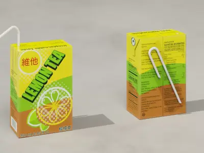 Lemon Tea Drink 250ml Low-poly 3D model