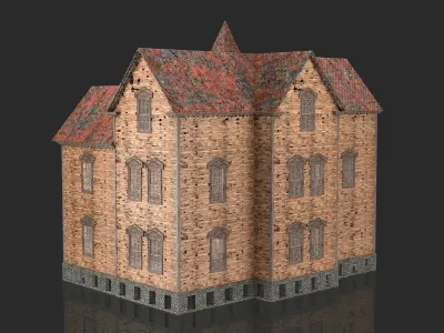 Old Medieval Abandoned House 6 3D model