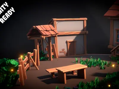 Medieval stylized pack Low-poly 3D model