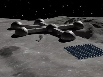 Moon base 3D model Low-poly 3D model