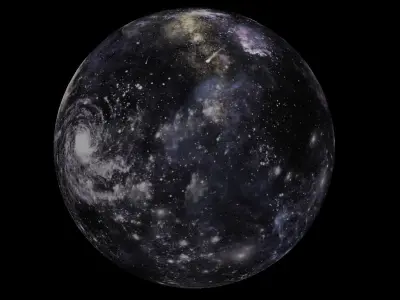 HDRI Panoramic Sky - 360 starfield - 02 Amazing cosmo Low-poly 3D model