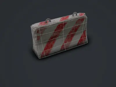 Concrete barrier Low-poly 3D model 20
