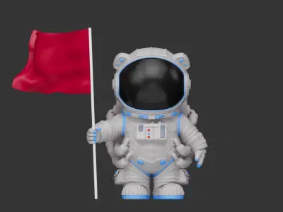 Astronaut Low-poly 3D model get