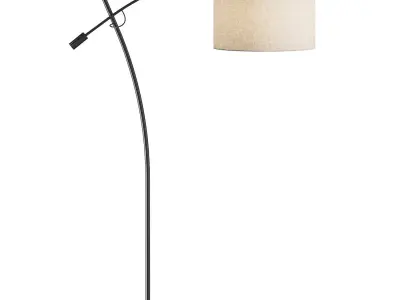 Possini Euro Raymond Warm Gold Adjustable Boom Arc Floor Lamp 3D model