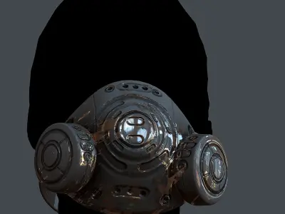 Helmet gas mask scifi military combat Low-poly Low-poly 3D model purchase
