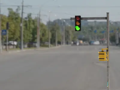 Low Poly Traffic Signal Low-poly 3D model