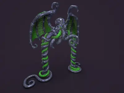 Ancient portal arch Low-poly 3D model