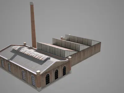 Old Factory Low-poly 3D model buy