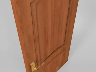 Simple Wooden Door 3D model