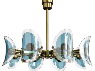 Lily Turquoise Glass circle Low-poly 3D model