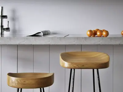 SmartandSleek wood and metal bar stools 3D model