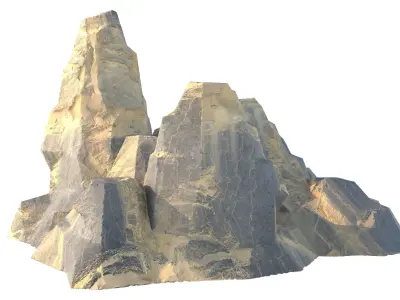sand dune cliff  Low-poly 3D model