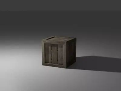 Wooden Crate Low-poly 3D model 12