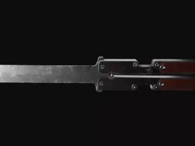 Butterfly Knife  Articulated Handles Low-poly 3D model