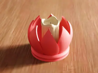 Flower Tea Light Holder V2 - 257 3D print model