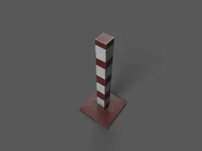 Barriers pole Low-poly 3D model