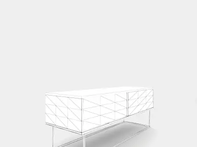 Low sideboard out of wood 3D model