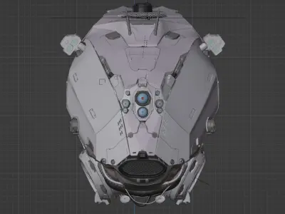 hard surface robot  Low-poly 3D model