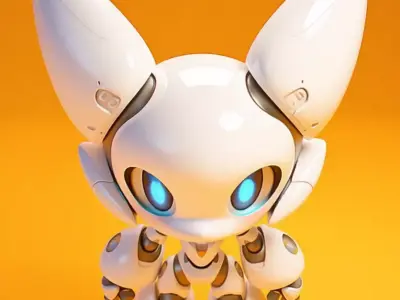 Cute Robotic Cat Adorable Lowpoly Companion Articulated Joints Low-poly 3D model