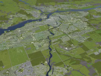 Ottawa Canada 50x50km 3D City Map 3D model