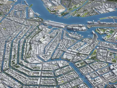 Amsterdam - City 3D Model Low-poly 3D model