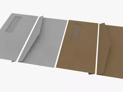 Envelope Size DL Style Window BANKER  3D model