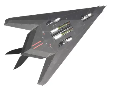 F-117 Nighthawk Stealth Fighter - High Detail Military Aircraft Low-poly 3D model