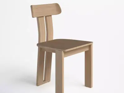 Solid wood chair 3D model